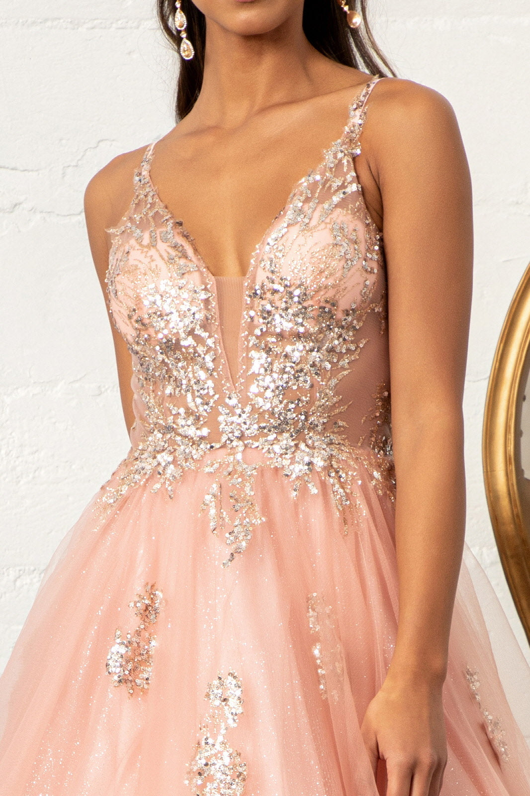 Glitter V-Neck Ball Gown by Elizabeth K GL3021 - product image 9