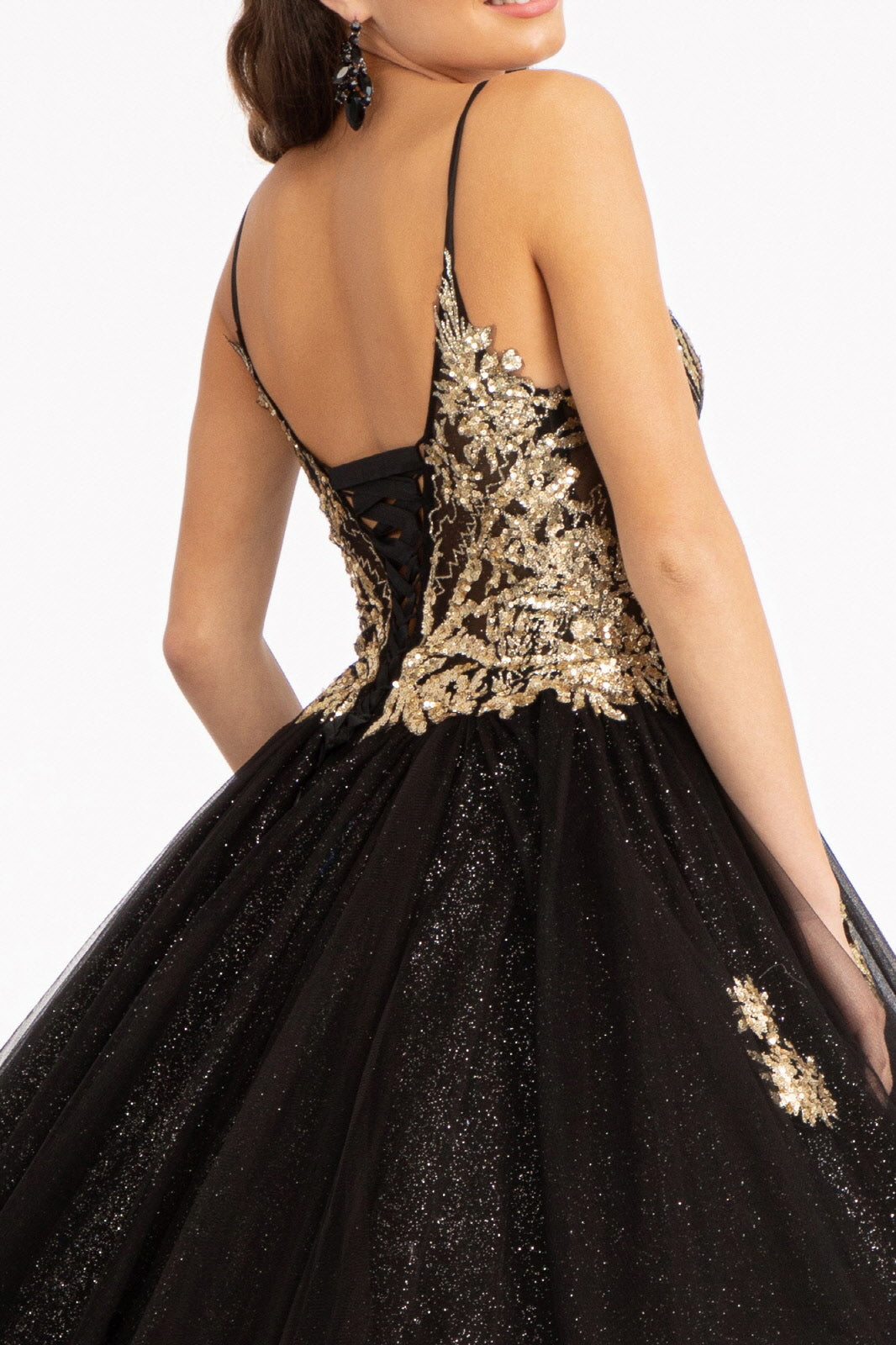 Glitter V-Neck Ball Gown by Elizabeth K GL3021 - product image 4
