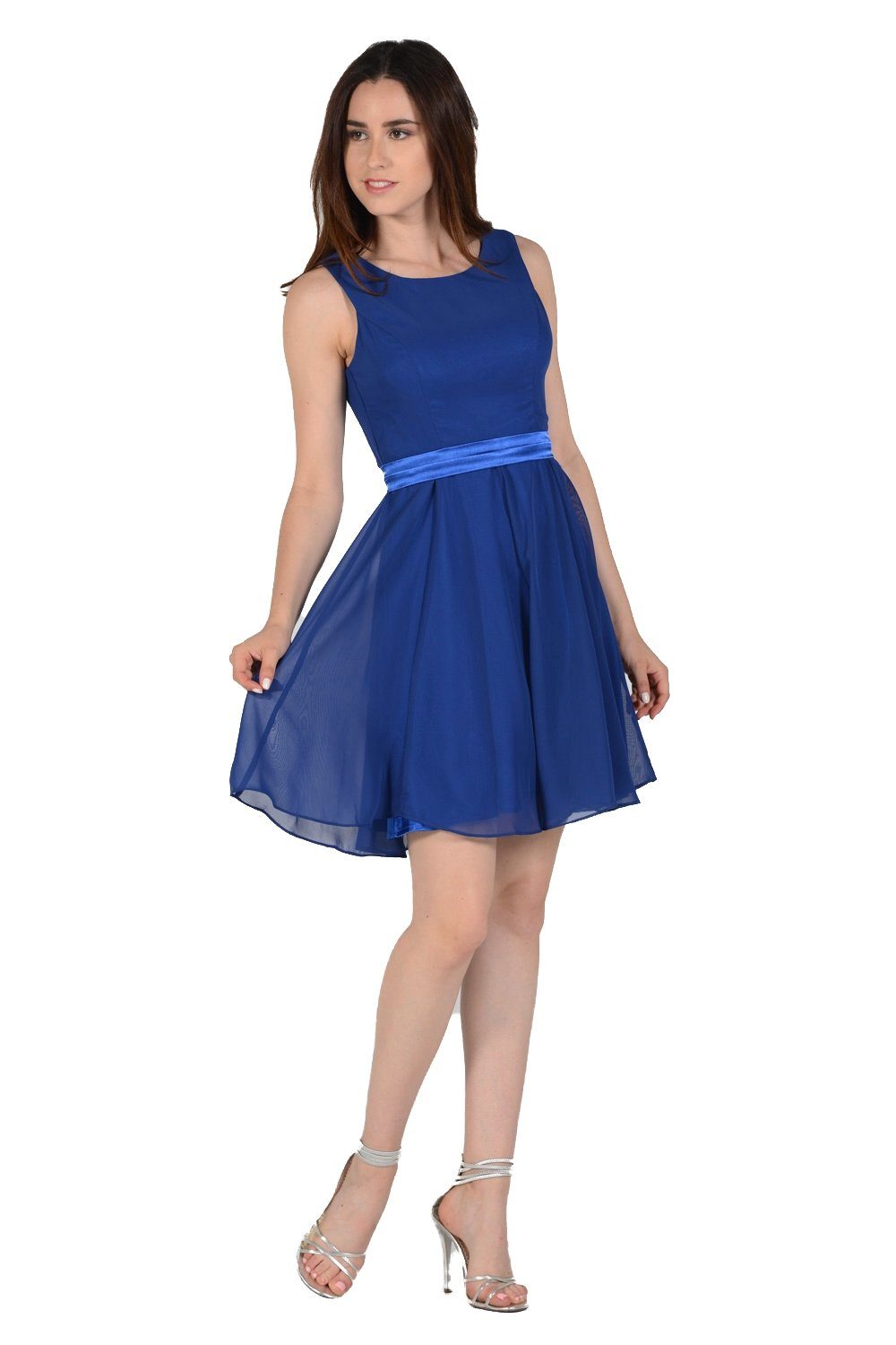 Ivory Short Knee Length Chiffon Dress by Poly USA - product image 7