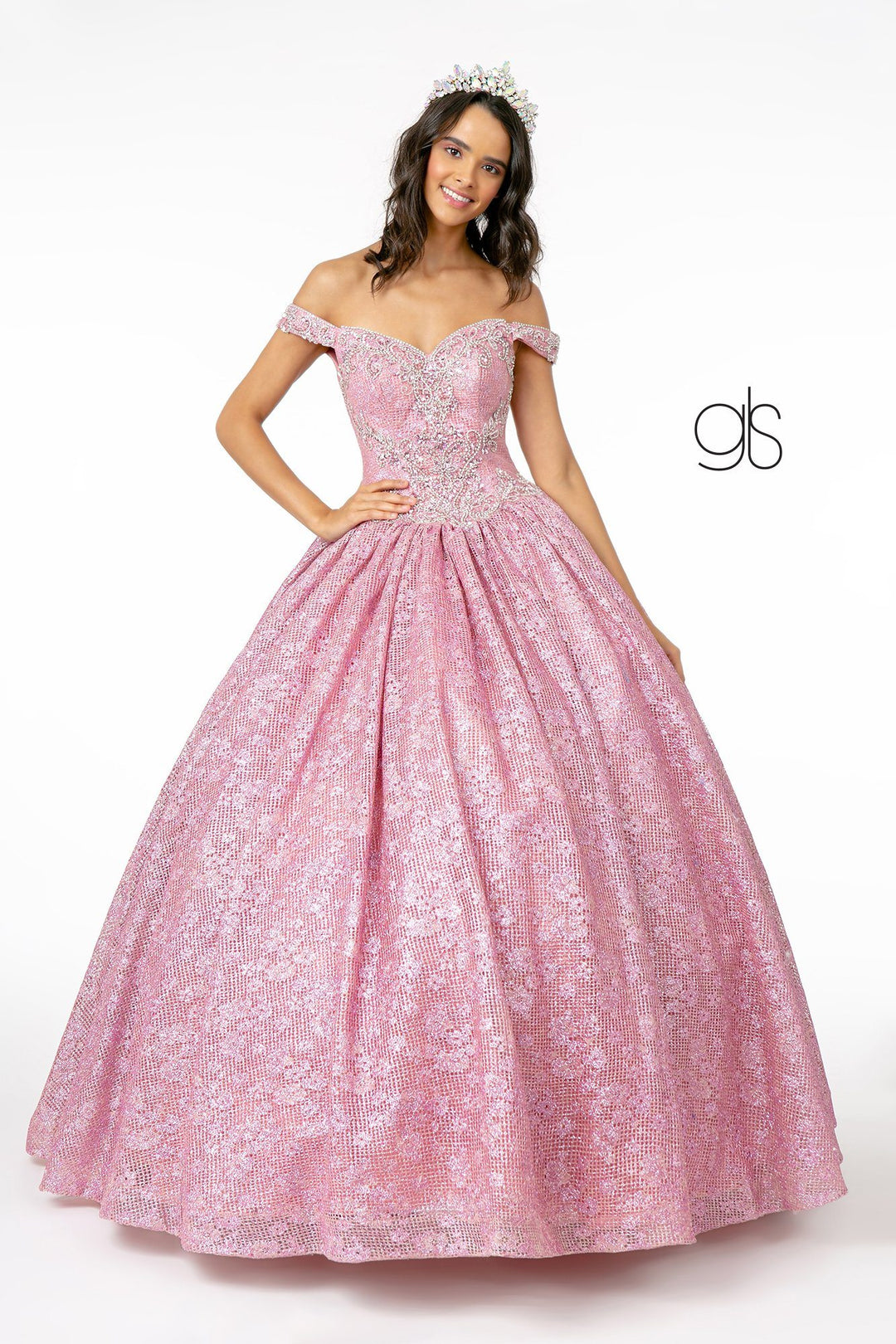 Jeweled Off the Shoulder Ball Gown by Elizabeth K GL1821 - product image 1