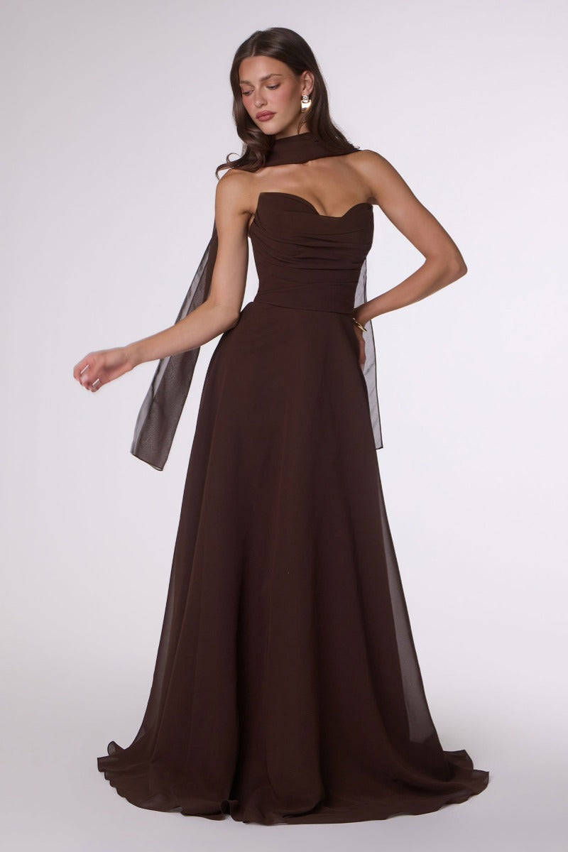 LaDivine T703 gown in ESPRESSO