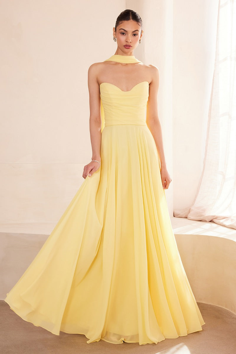 LaDivine T703 gown in LT YELLOW