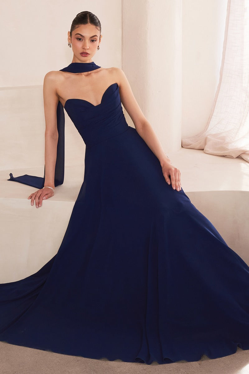 LaDivine T703 gown in NAVY