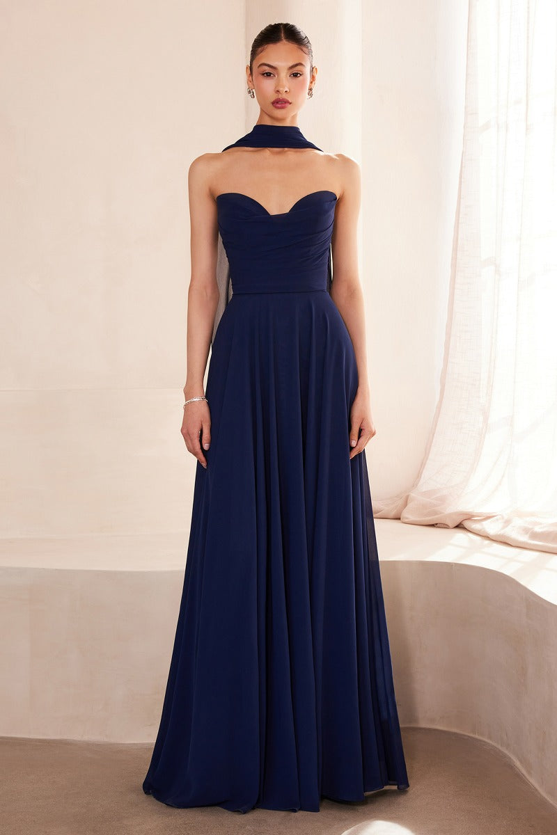 LaDivine T703 gown in NAVY
