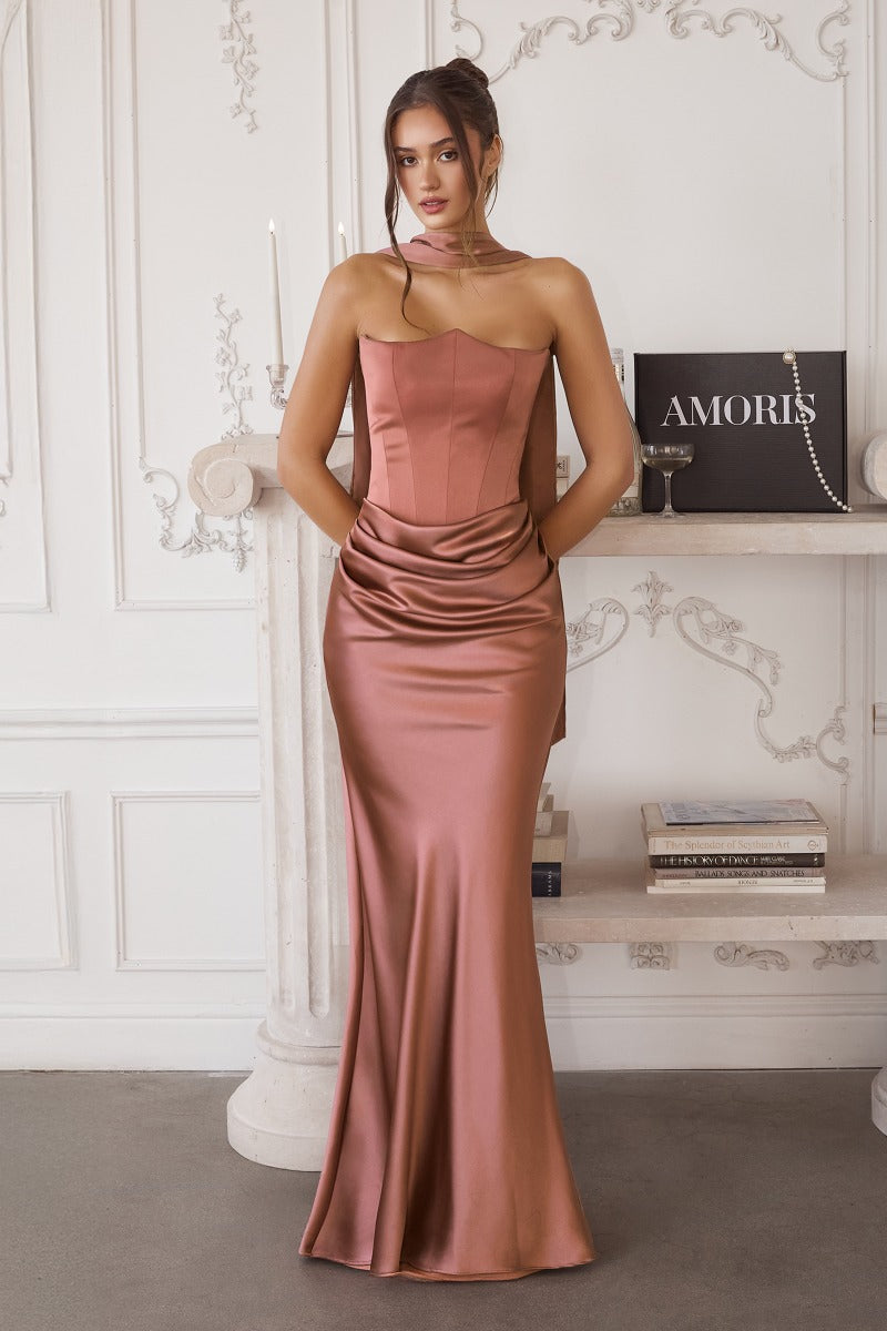 LaDivine T816 gown in ROSEWOOD