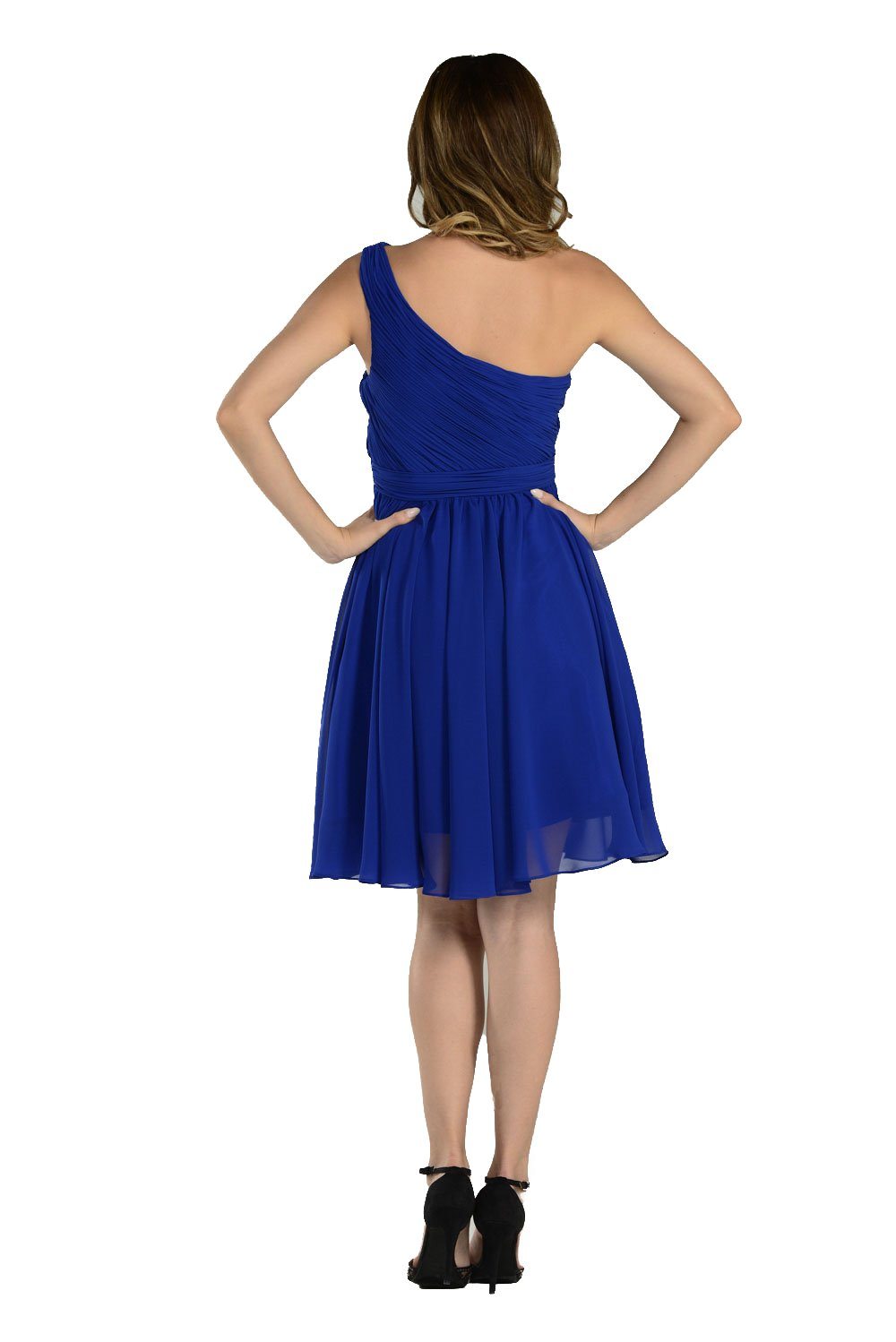 Lilac Short One Shoulder Ruched Dress by Poly USA - product image 2