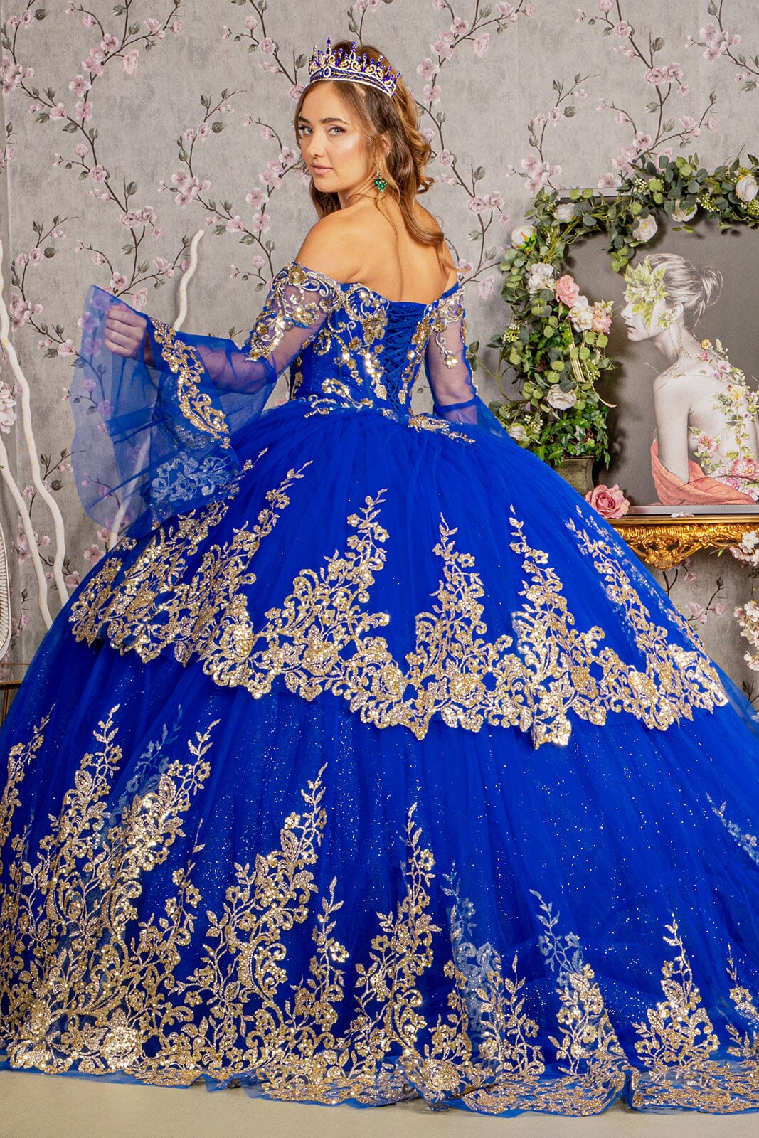 Long Sleeve Off Shoulder Ball Gown by Elizabeth K GL3184 - product image 8