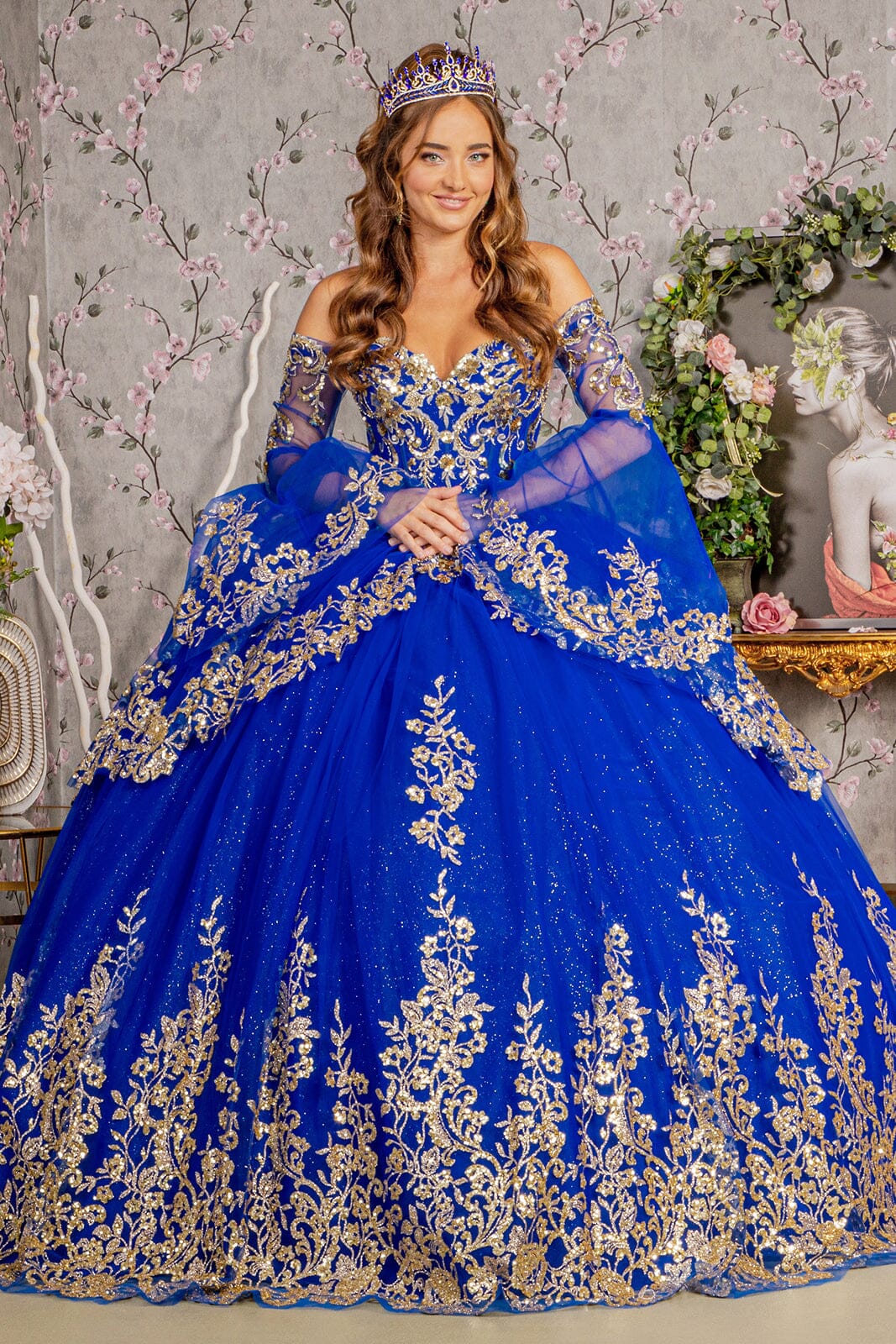 Long Sleeve Off Shoulder Ball Gown by Elizabeth K GL3184 - product image 7