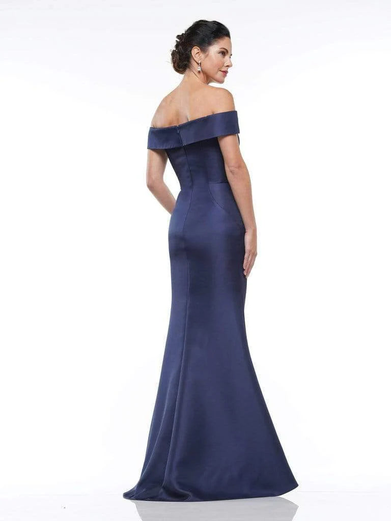 Marsoni by Colors - MV1003 Off Shoulder Jewel Accented Mermaid Gown