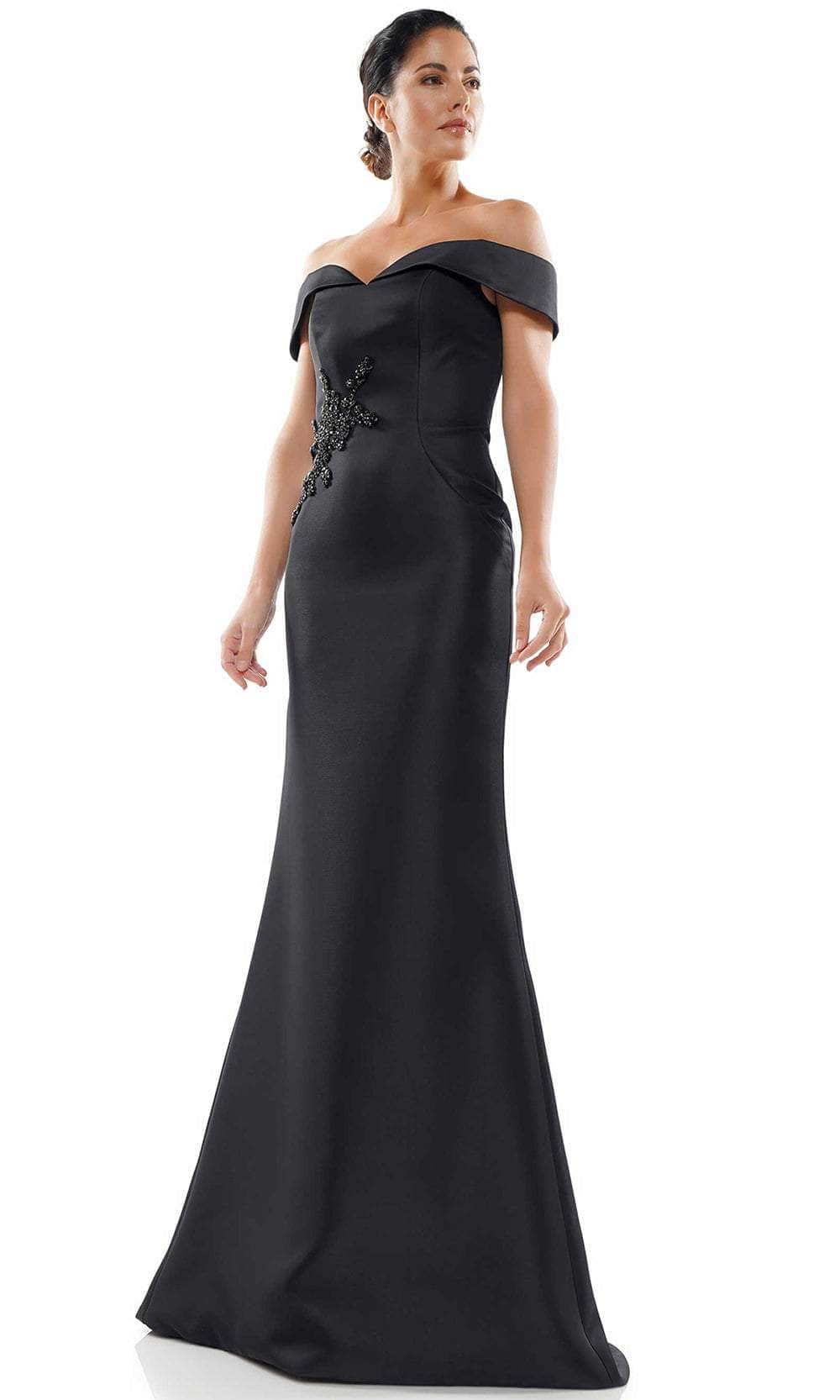 Marsoni by Colors - MV1003 Off Shoulder Jewel Accented Mermaid Gown