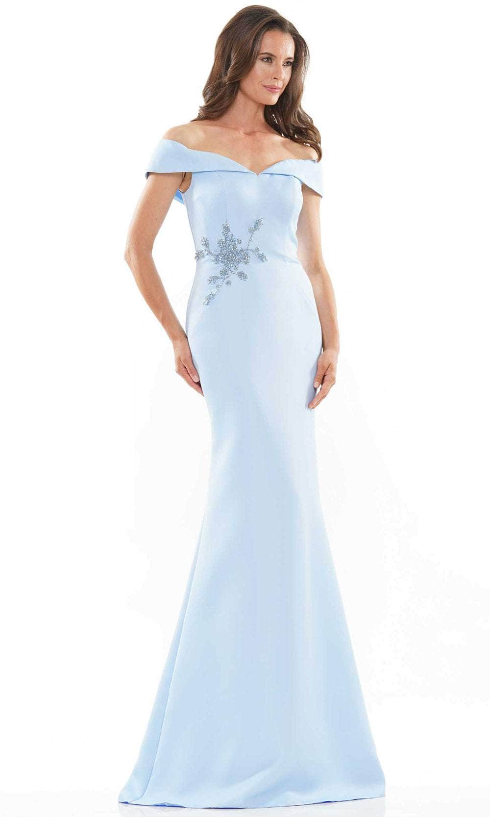 Marsoni by Colors - MV1003 Off Shoulder Jewel Accented Mermaid Gown