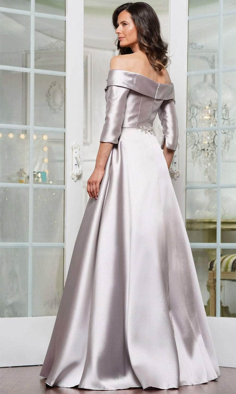 Marsoni by Colors MV1336 - Quarter Sleeve Applique Evening Dress