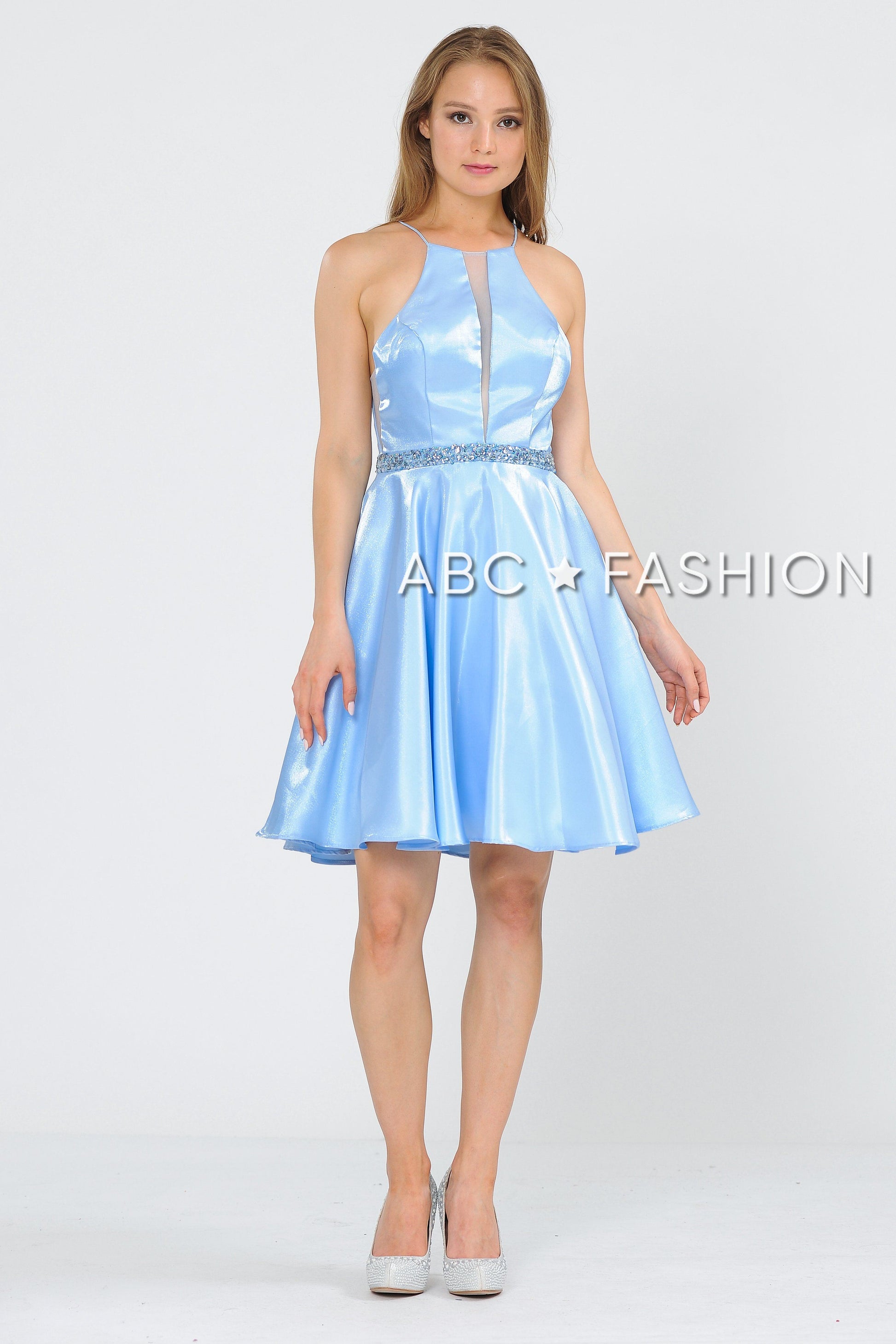 Metallic Knit Short A-Line Knee Length Dress by Poly USA 8236 - product image 8