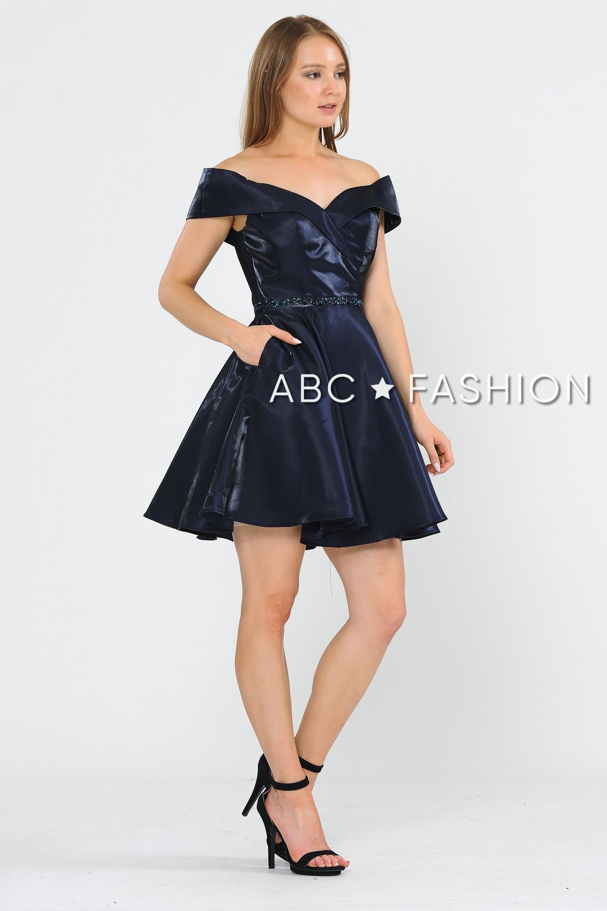 Metallic Short Off the Shoulder Dress by Poly USA 8238 - product image 3