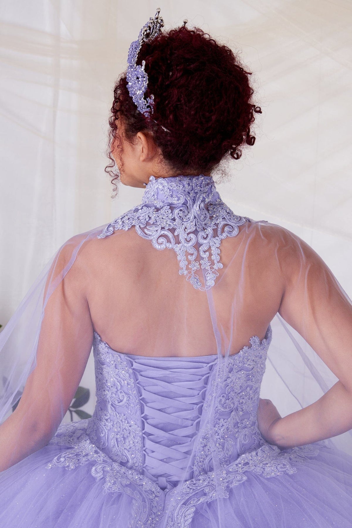 Off Shoulder Cape Ball Gown by Calla SCL-30010 - product image 5