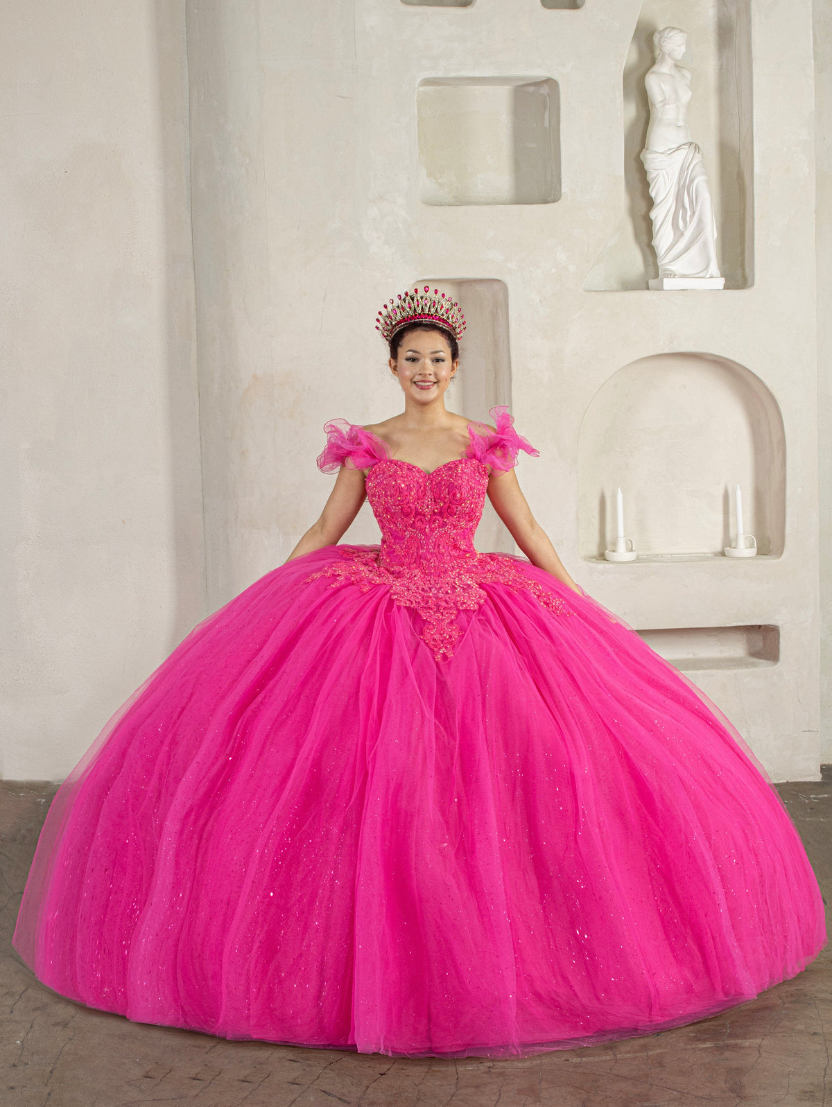 Off Shoulder Cape Ball Gown by Calla SCL-30010 - product image 6
