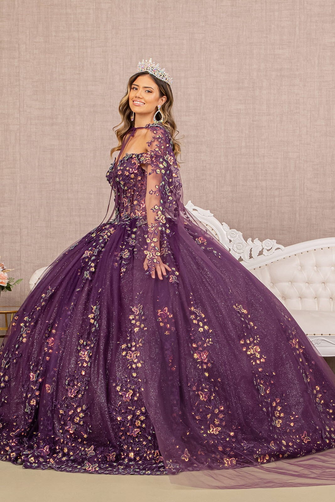 Off Shoulder Cape Ball Gown by Elizabeth K GL3171 - product image 4