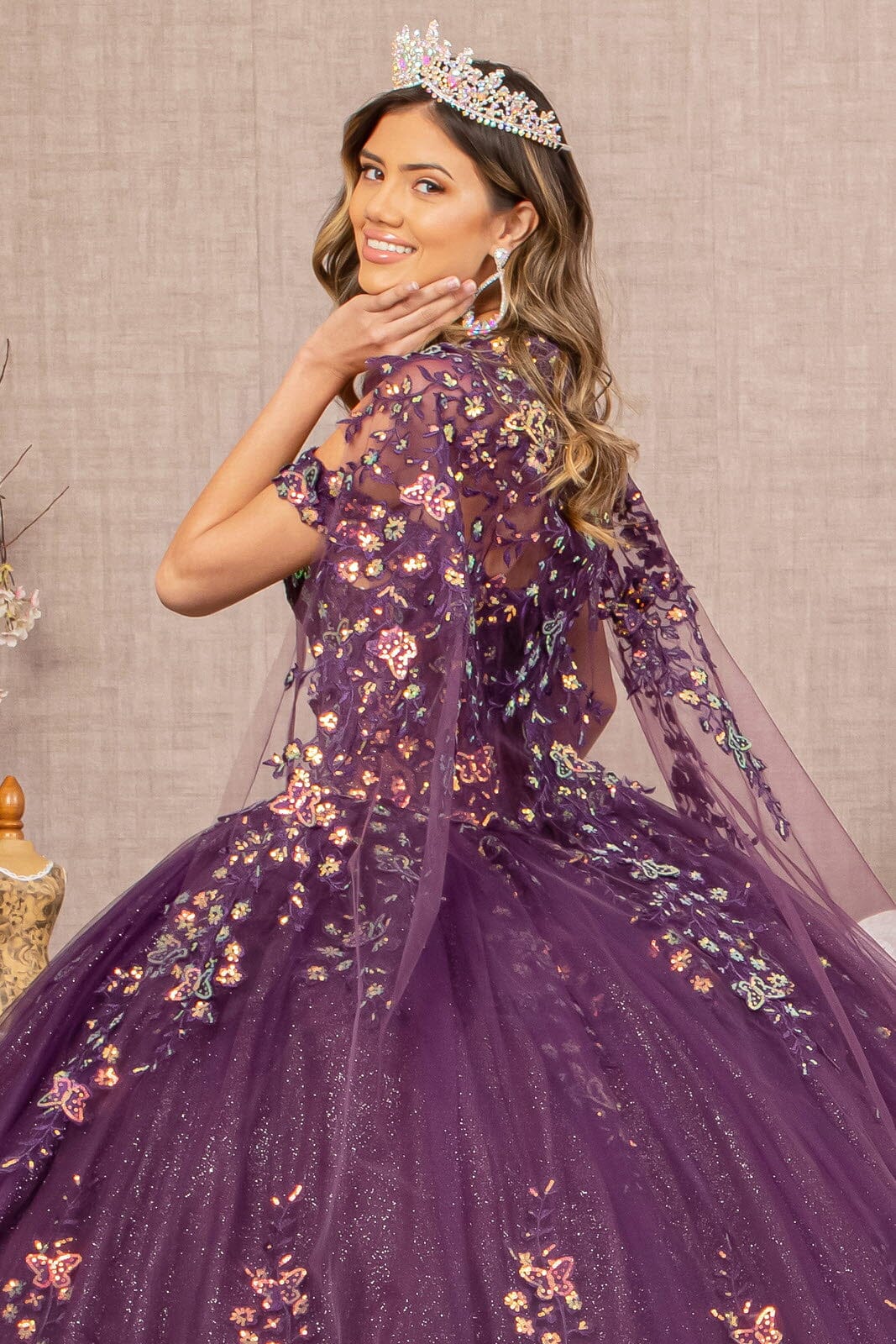 Off Shoulder Cape Ball Gown by Elizabeth K GL3171 - product image 5