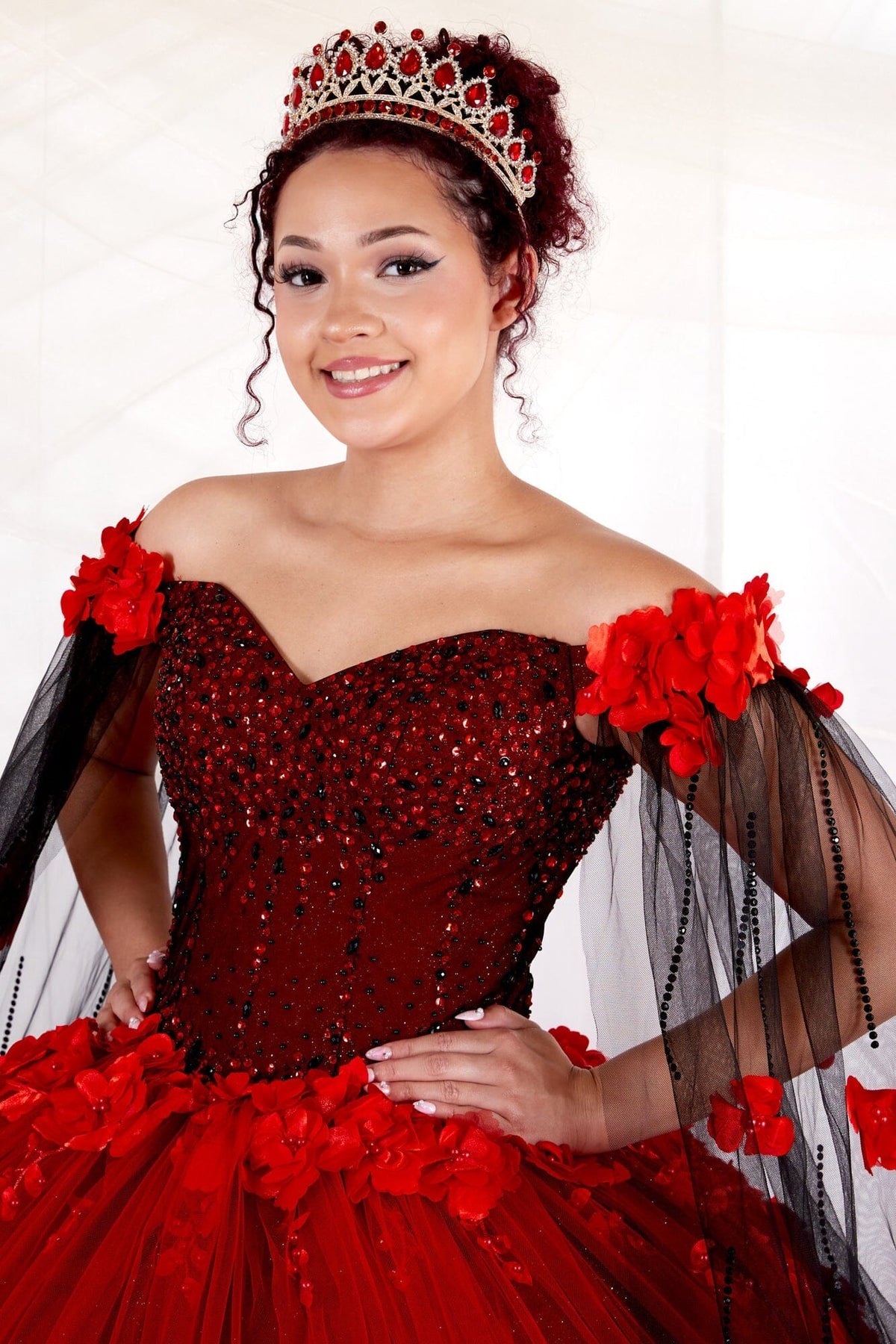 Off Shoulder Cape Sleeve Ball Gown by Calla SCL-30007 - product image 9