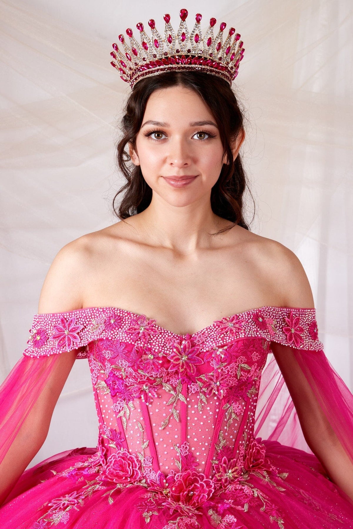 Off Shoulder Cape Sleeve Ball Gown by Calla SCL-30008 - product image 3