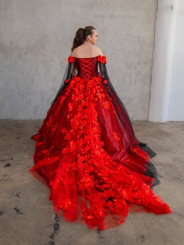 Off Shoulder Cape Sleeve Ball Gown by Calla SCL-30007 - product image 8