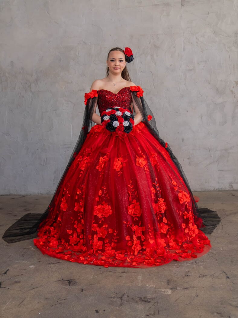 Off Shoulder Cape Sleeve Ball Gown by Calla SCL-30007 - product image 11