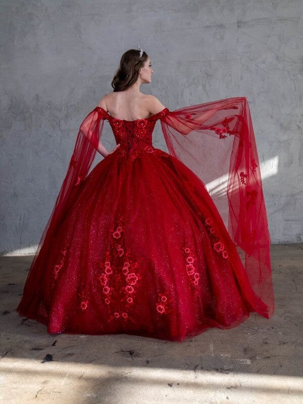 Off Shoulder Cape Sleeve Ball Gown by Calla SCL-30014 - product image 2