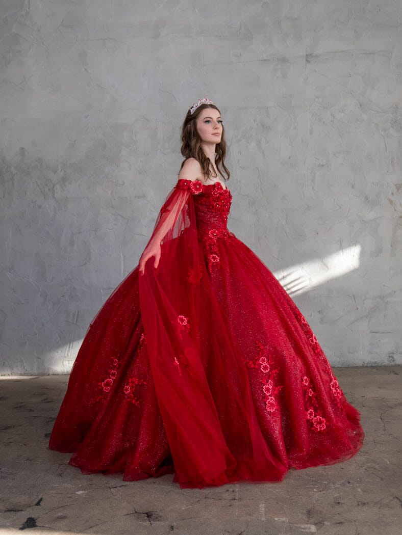 Off Shoulder Cape Sleeve Ball Gown by Calla SCL-30014 - product image 5