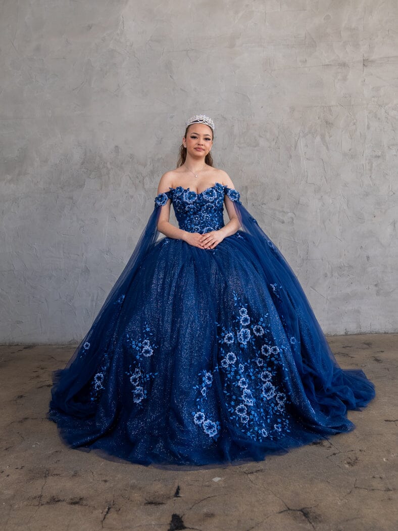 Off Shoulder Cape Sleeve Ball Gown by Calla SCL-30014 - product image 3