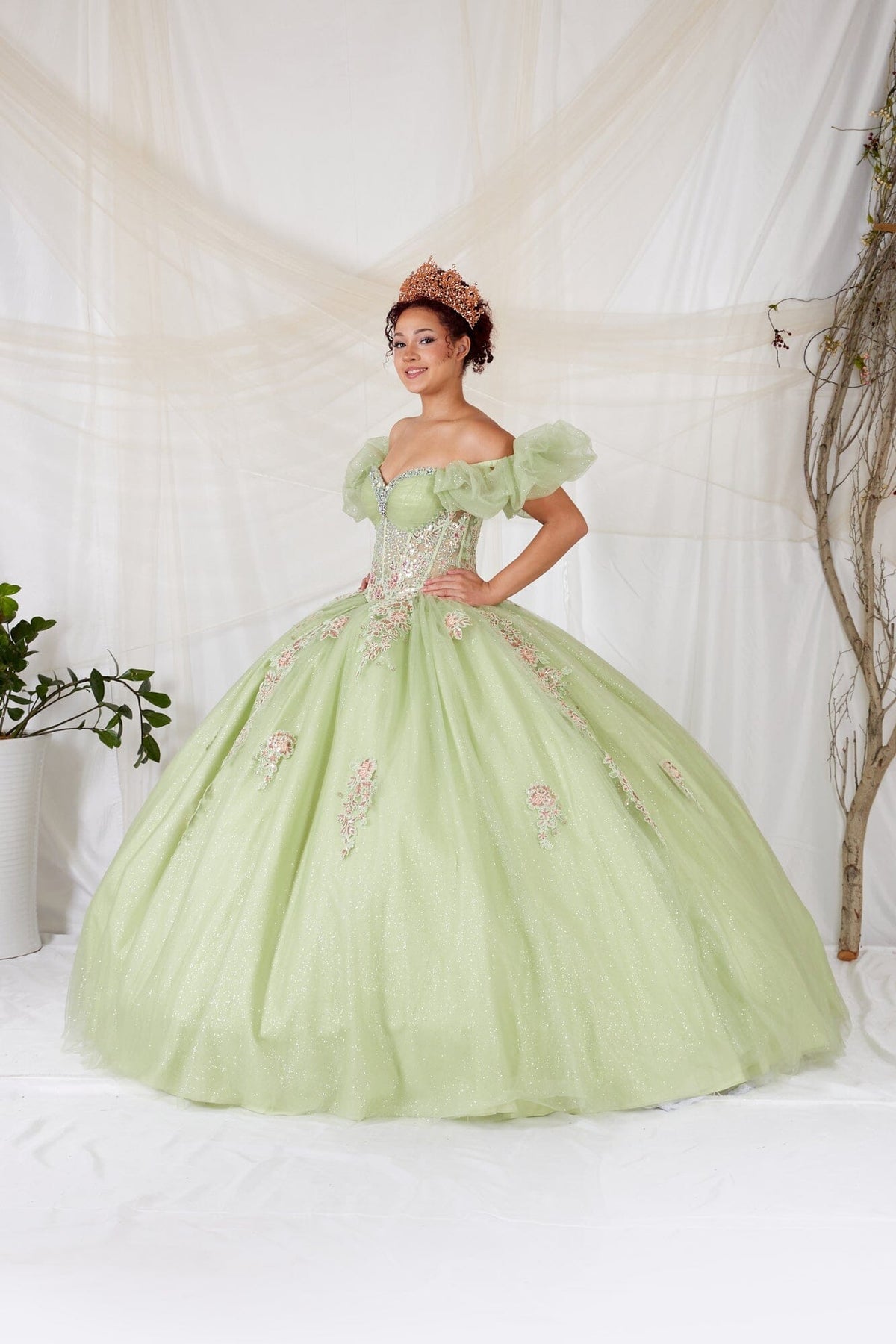 Off Shoulder Corset Ball Gown by Calla SCL-30012 - product image 1