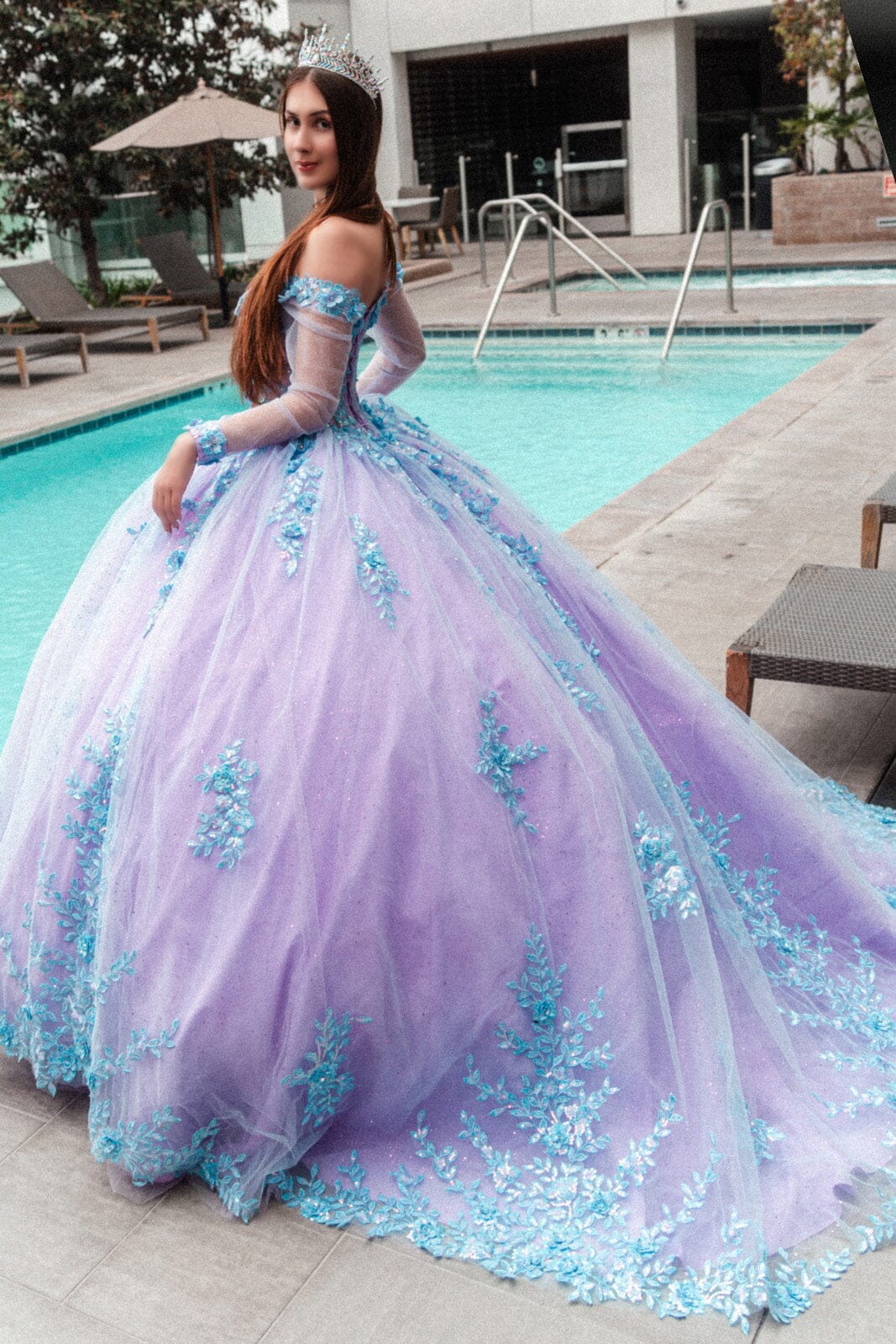 Off Shoulder Long Sleeve Ball Gown by GLS Gloria GL3503 - product image 2