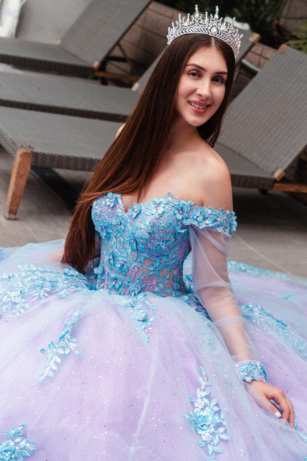 Off Shoulder Long Sleeve Ball Gown by GLS Gloria GL3503 - product image 3