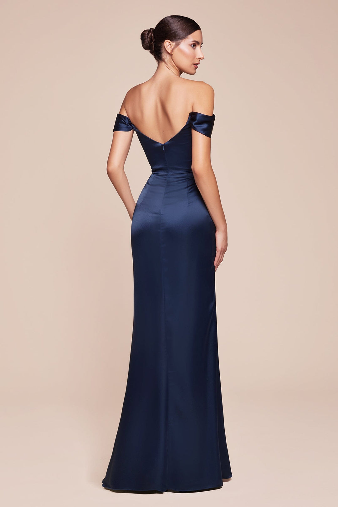 Off Shoulder Satin Corset Slit Gown by Ladivine 7492 - image 33