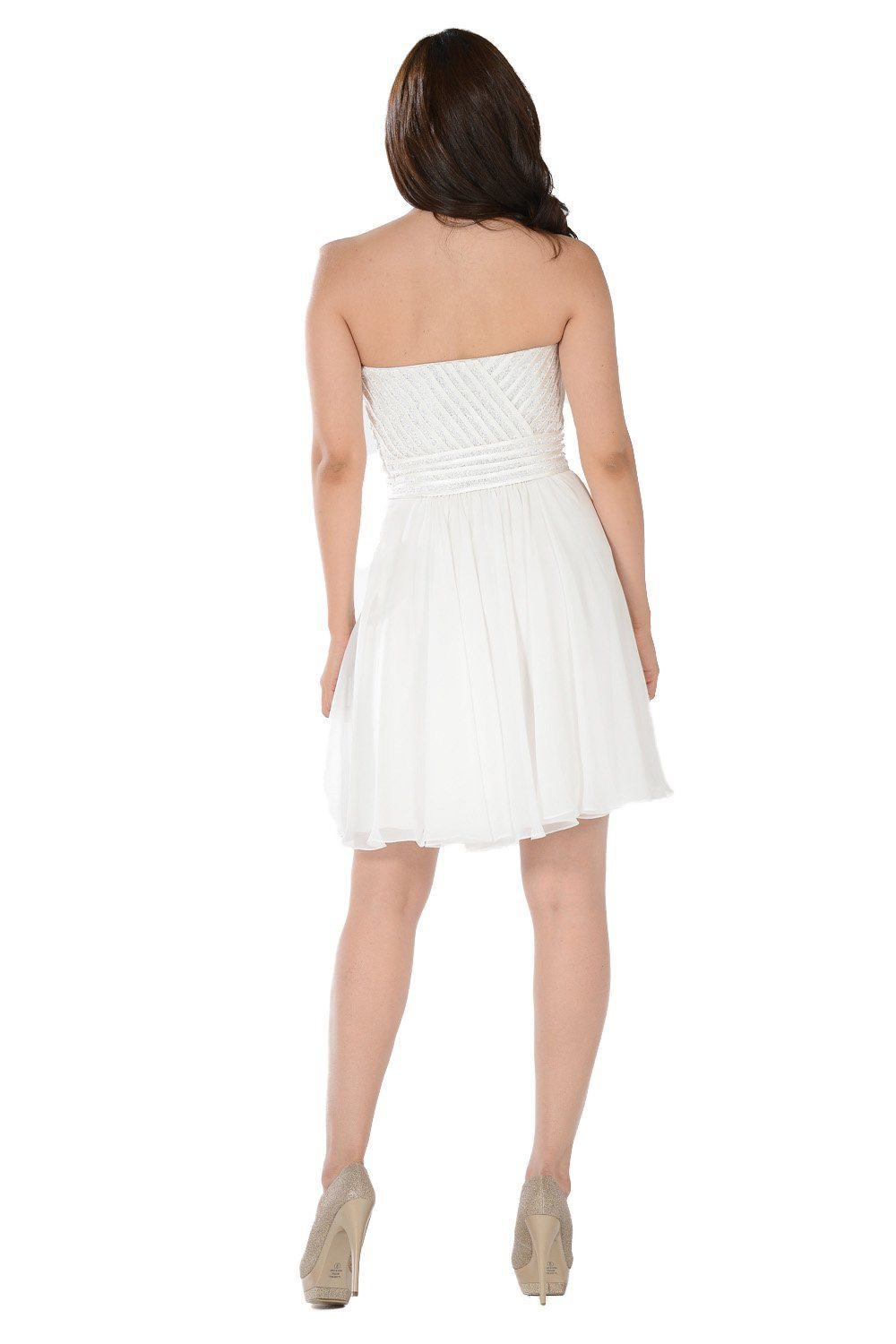 Pink Short Strapless Dress with Sequined Top by Poly USA - product image 10