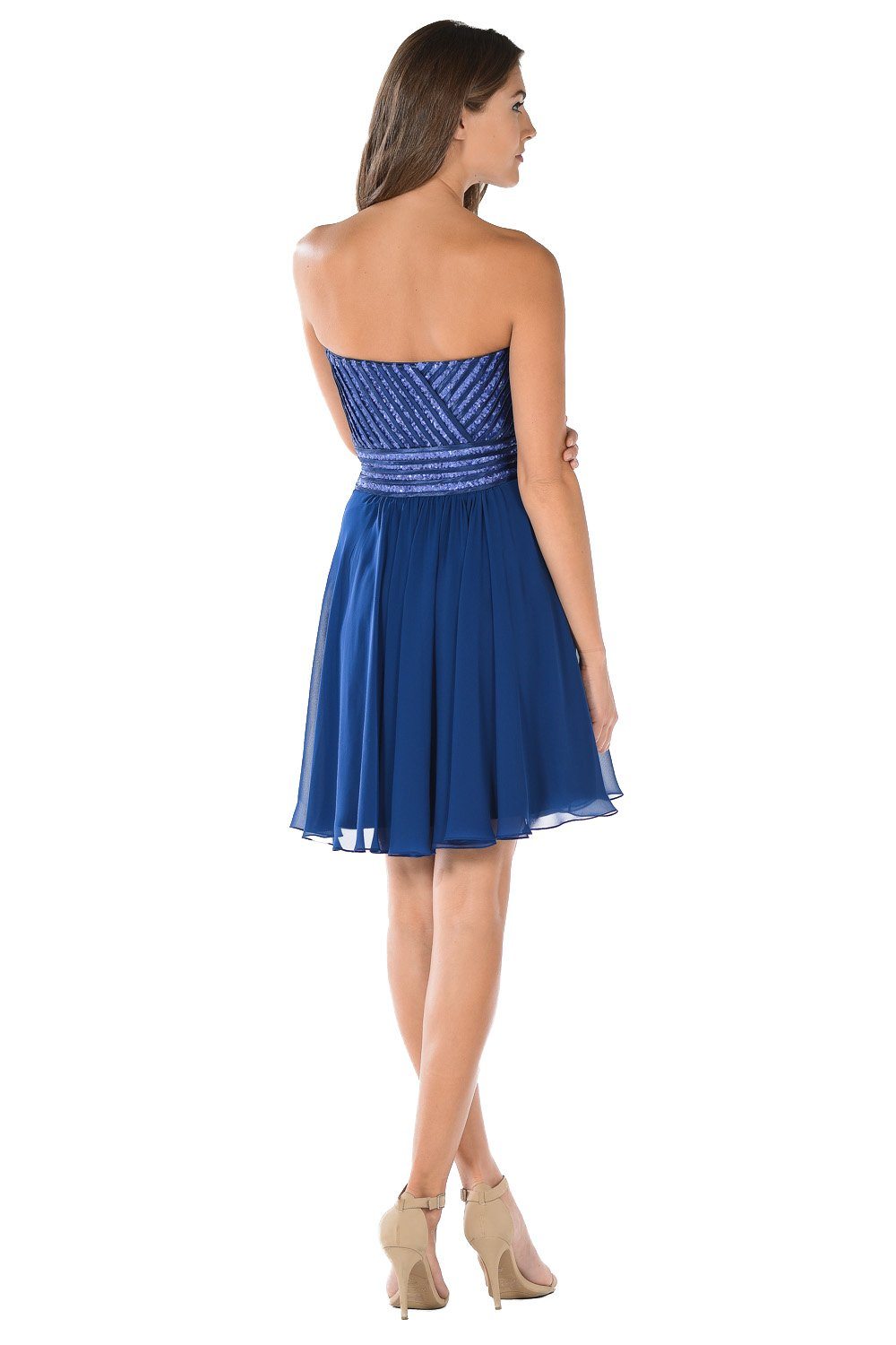 Pink Short Strapless Dress with Sequined Top by Poly USA - product image 4