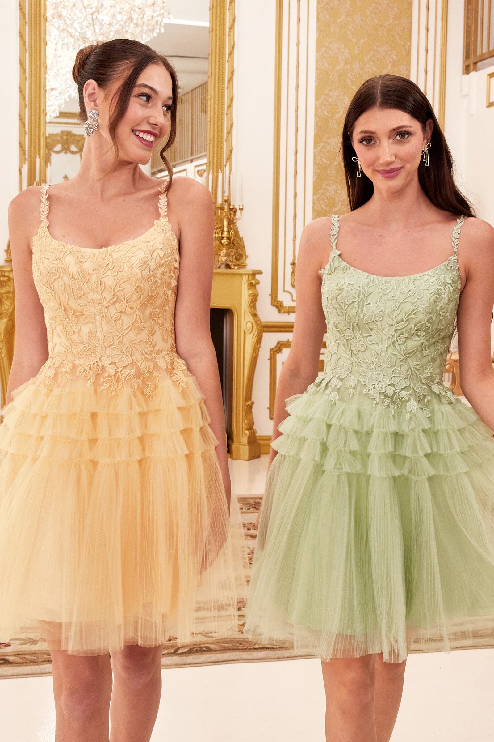 Pleated Short Sleeveless Applique Dress by Ladivine 9310 - product image 9