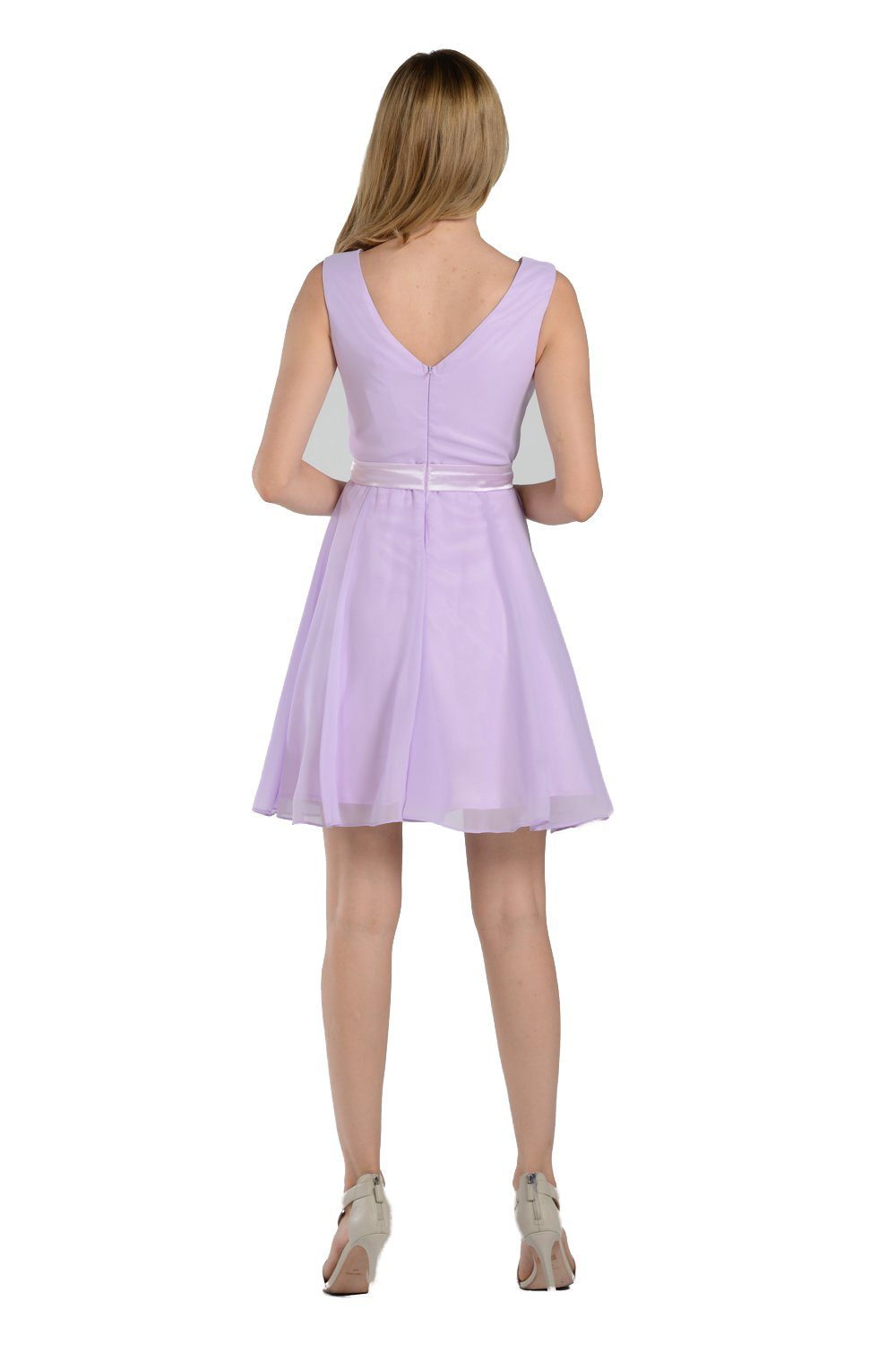 Royal Blue Short Knee Length Chiffon Dress by Poly USA - product image 8