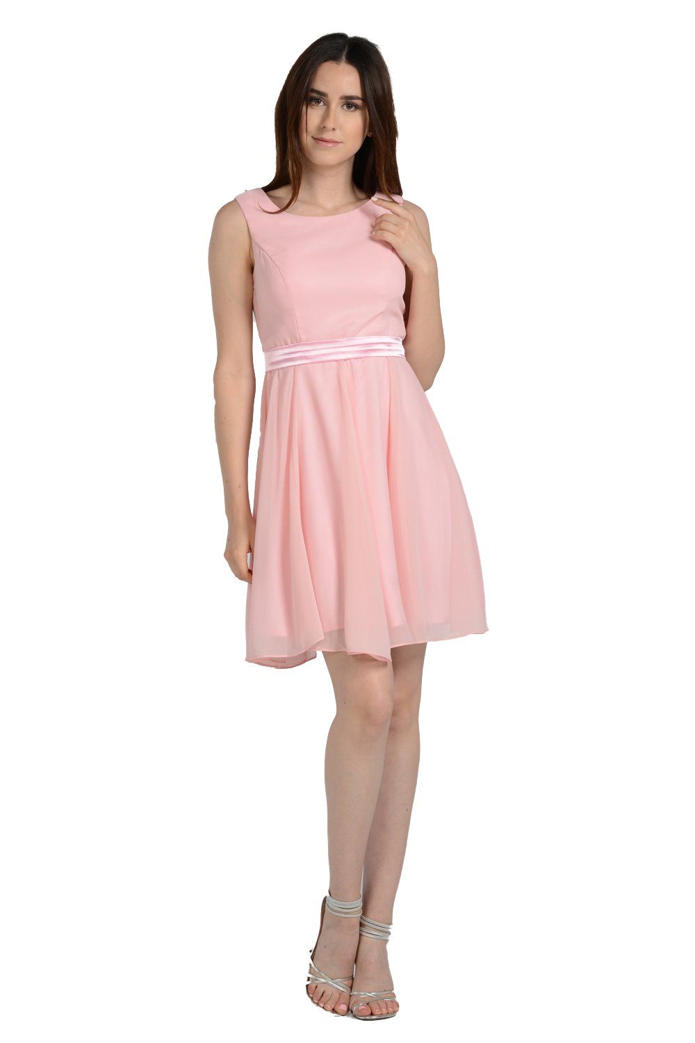 Royal Blue Short Knee Length Chiffon Dress by Poly USA - product image 3