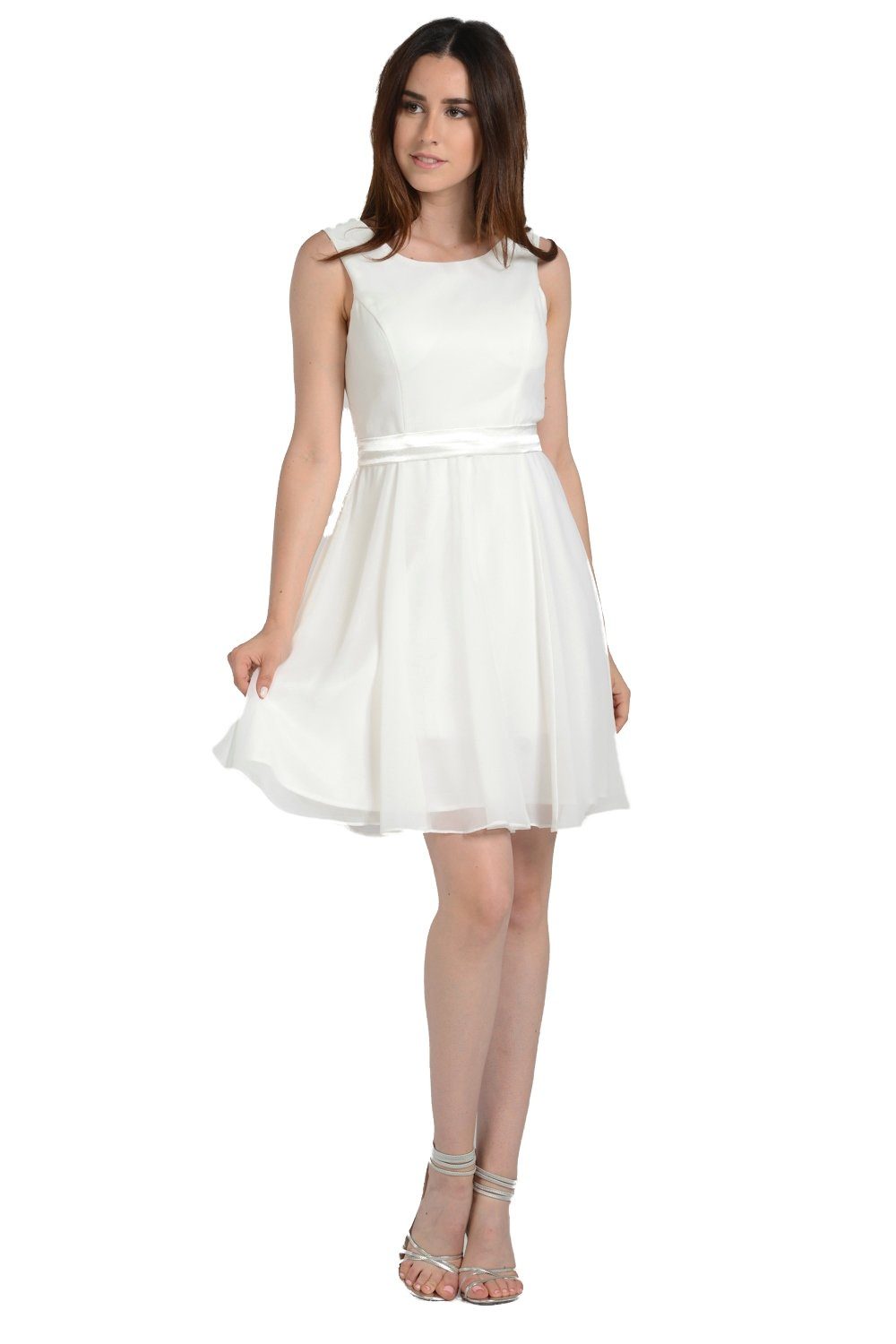 Royal Blue Short Knee Length Chiffon Dress by Poly USA - product image 5