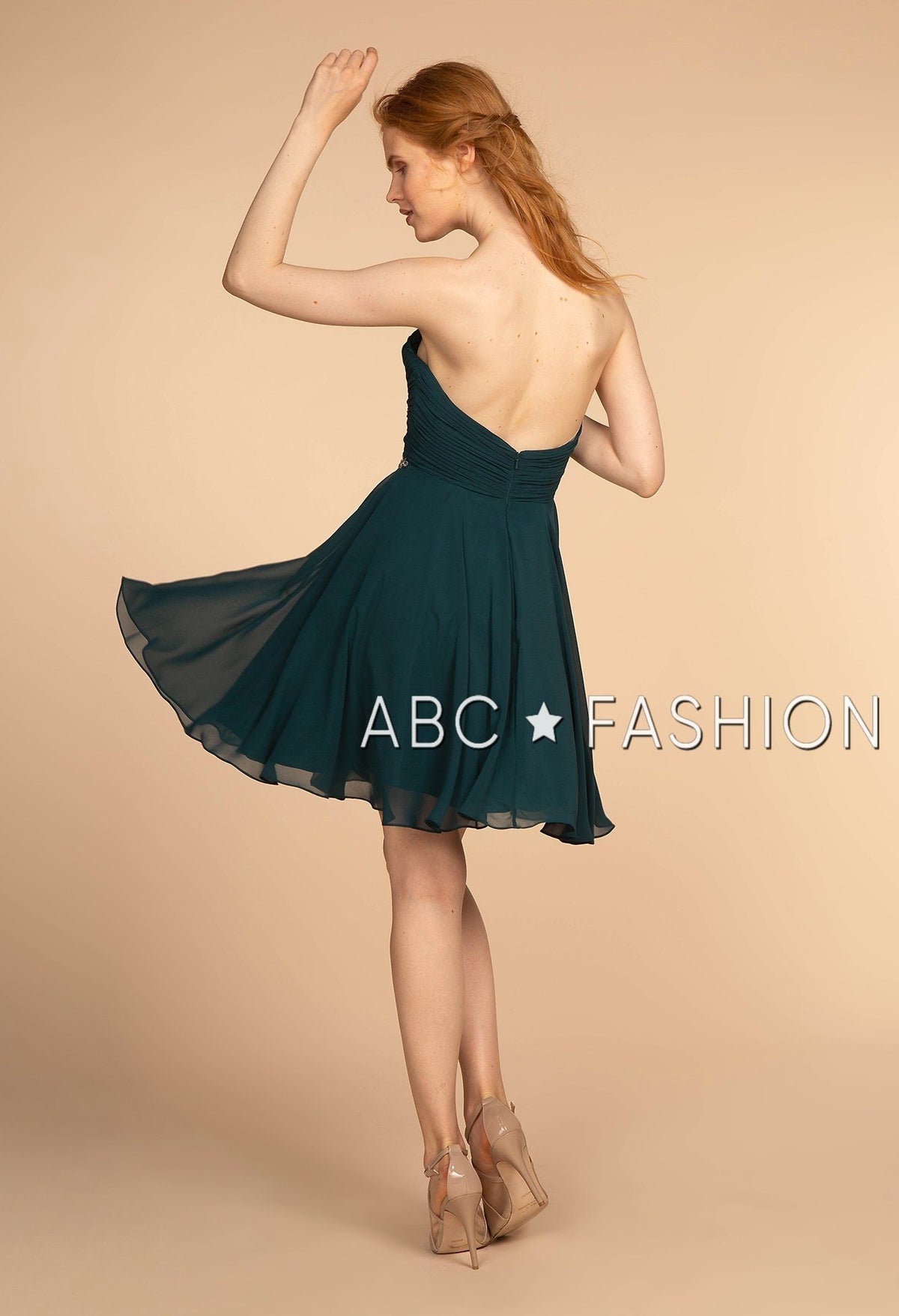 Ruched Strapless Sweetheart Short Dress by Elizabeth K GS1637 - product image 2