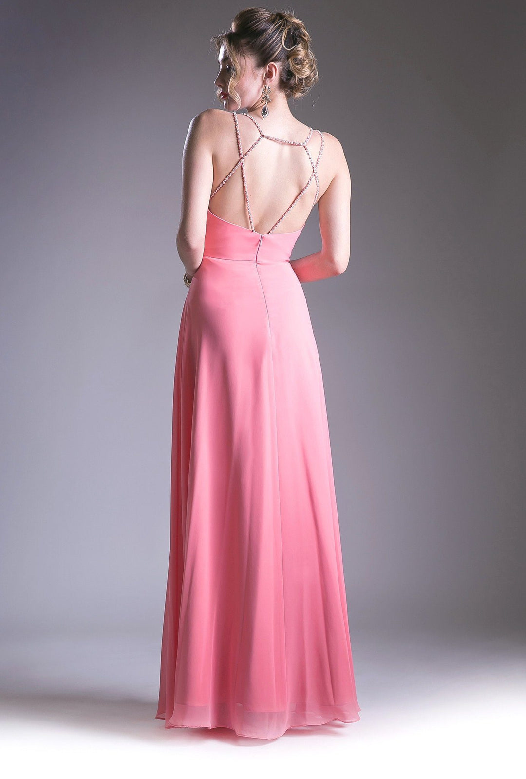 Long Strappy Back Dress by Cinderella Divine CH526