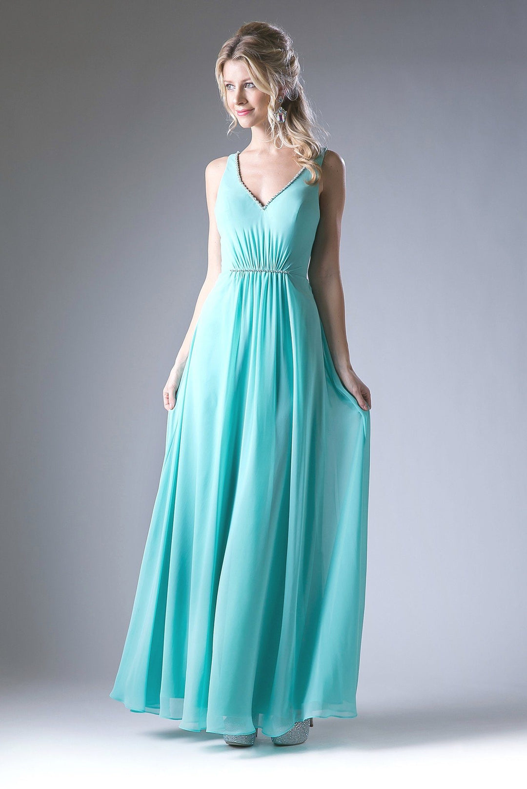 Long Strappy Back Dress by Cinderella Divine CH526