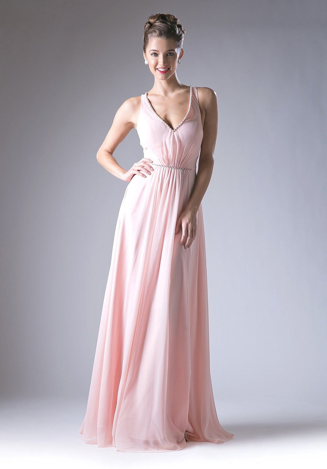 Long Strappy Back Dress by Cinderella Divine CH526