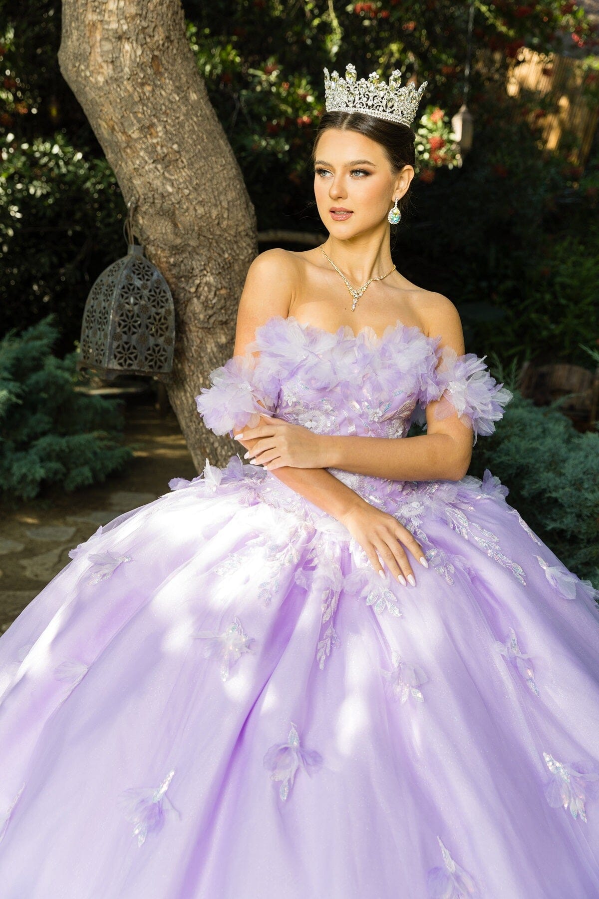 Ruffled Bodice Off Shoulder Ball Gown by Cinderella Couture 8065J - product image 3