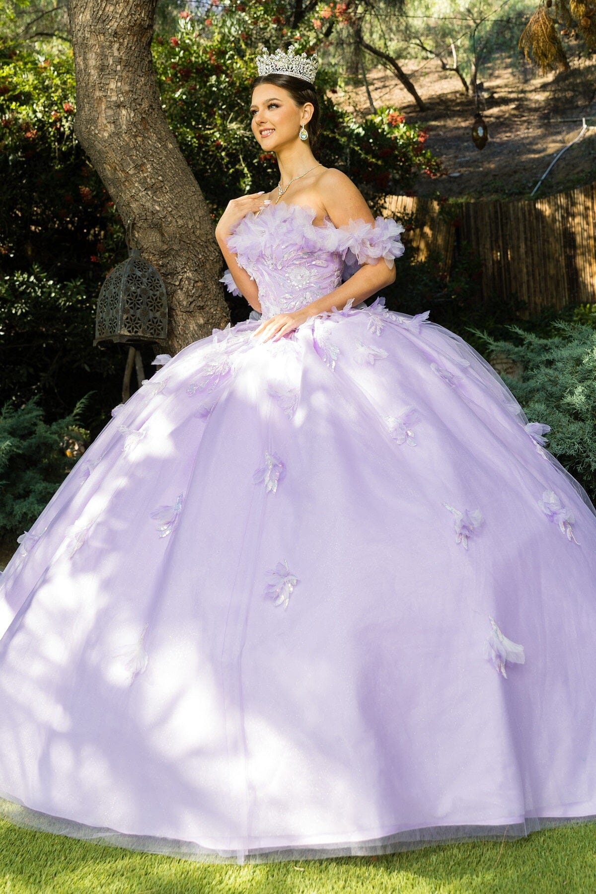 Ruffled Bodice Off Shoulder Ball Gown by Cinderella Couture 8065J - product image 5