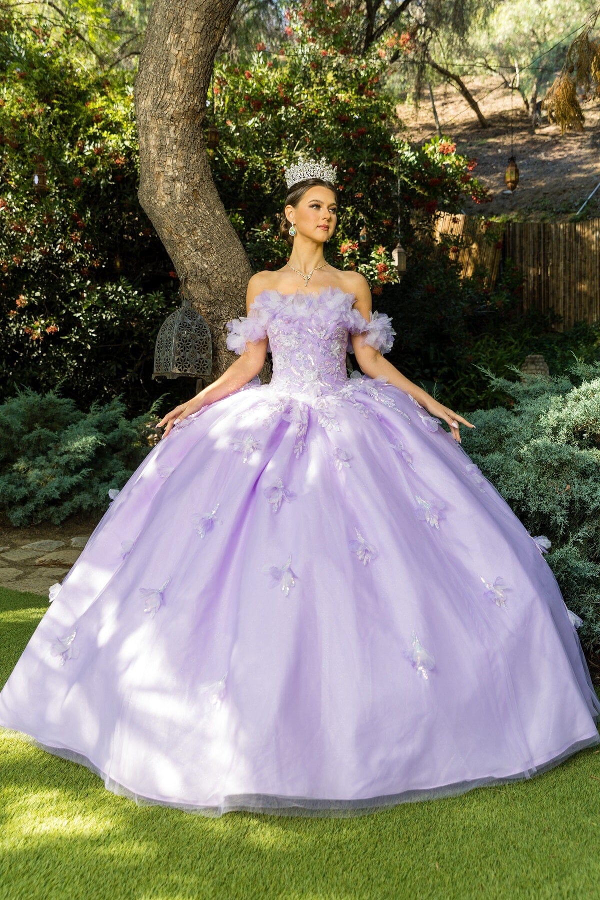 Ruffled Bodice Off Shoulder Ball Gown by Cinderella Couture 8065J - product image 4