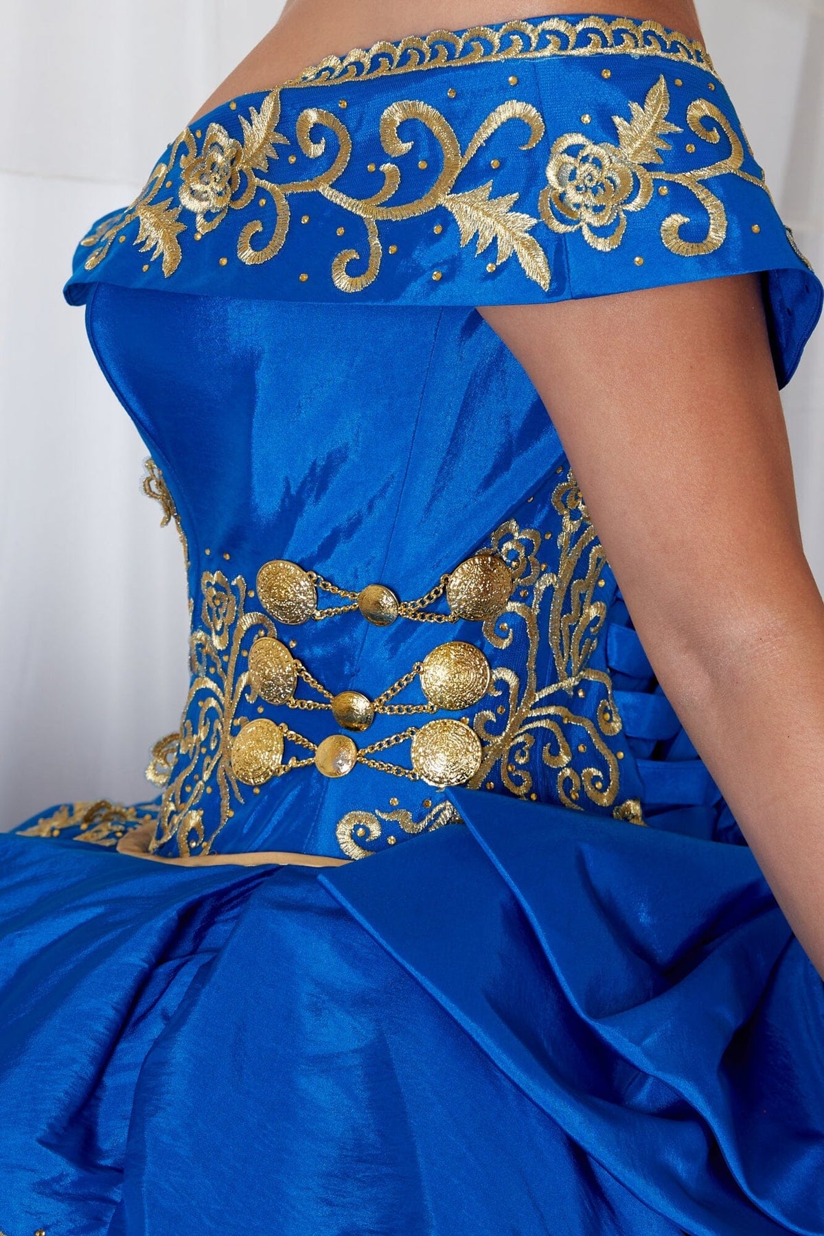 Ruffled Charro Off Shoulder Ball Gown by Calla SCL-30013 - product image 5
