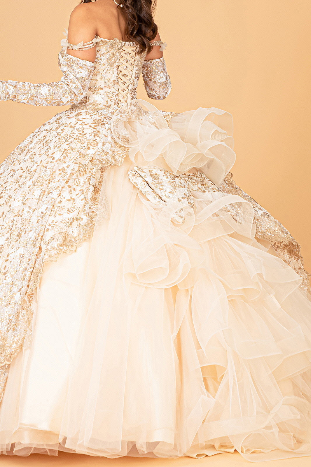 Ruffled Floral Print Ball Gown by Elizabeth K GL3072 - product image 10