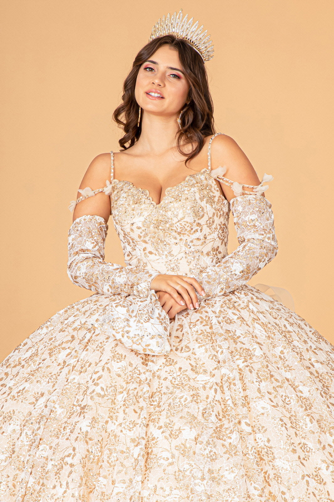 Ruffled Floral Print Ball Gown by Elizabeth K GL3072 - product image 8