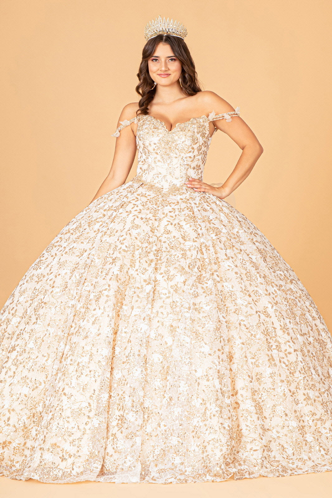 Ruffled Floral Print Ball Gown by Elizabeth K GL3072 - product image 7